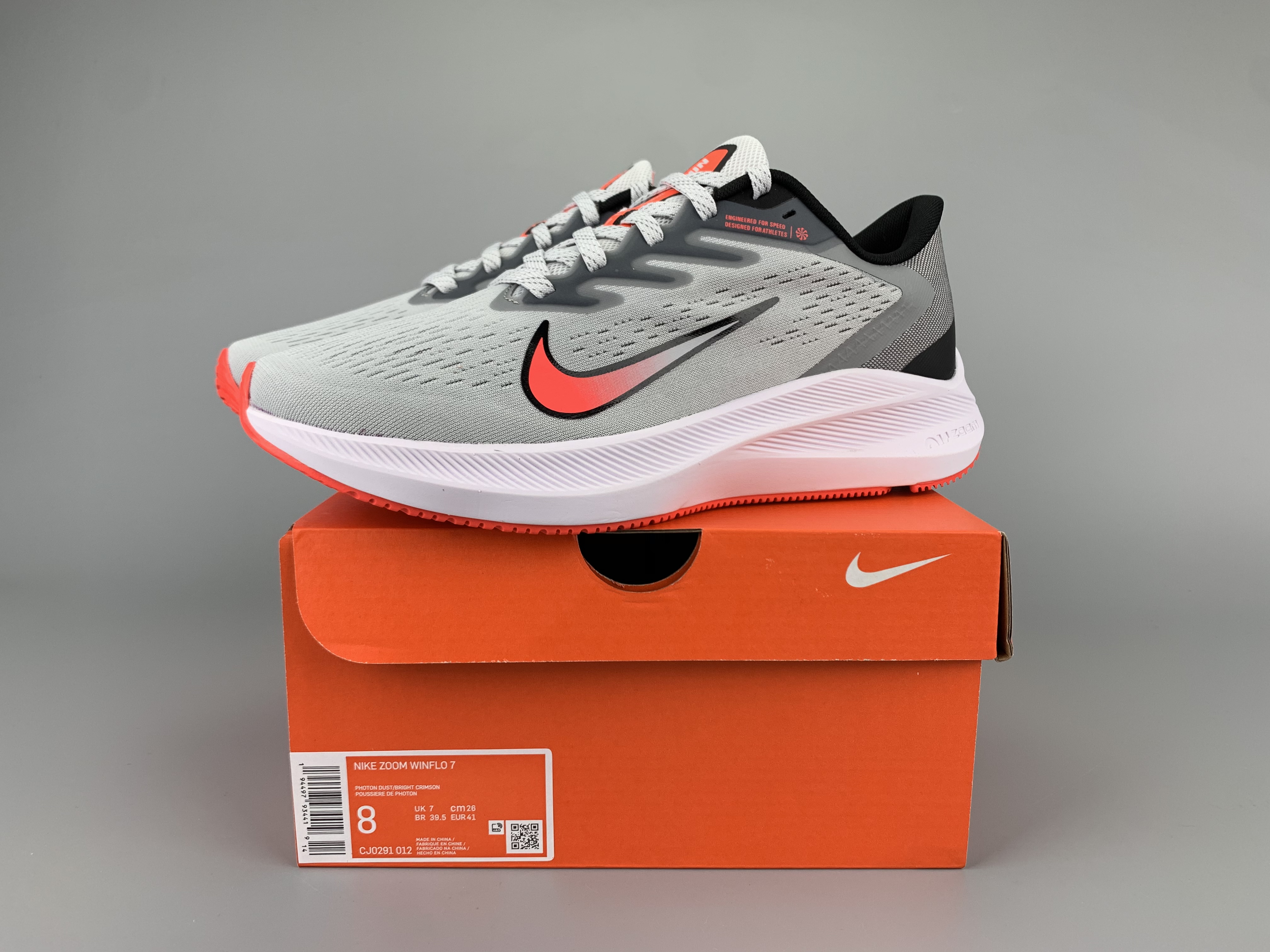 Nike Zoom Winflo 7 Grey Orange Black Shoes
